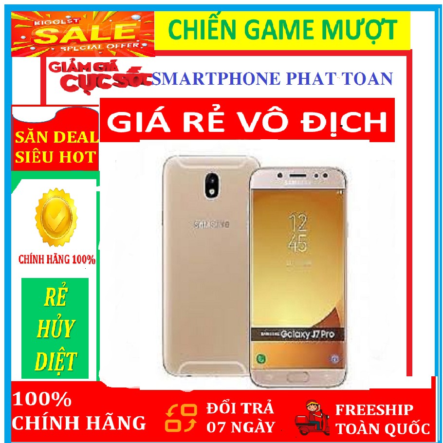 điện thoại Samsung Galaxy J7 Pro 32G ram 3G mới Chính Hãng (màu Vàng) - Chơi PUBG/FREE FIRE mượt