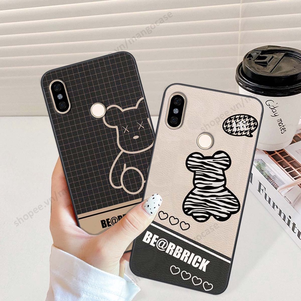 Ốp lưng Xiaomi Mi A2 in hình happy nice, bé gấu đáng yêu