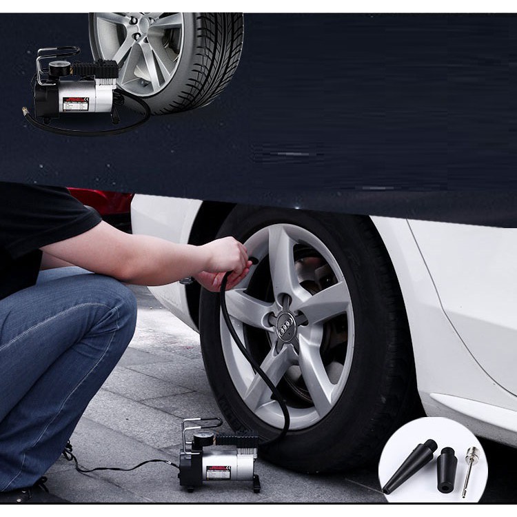 Máy bơm xe hơi mini 12V Bơm lốp ô tô xe máy nhỏ gọn