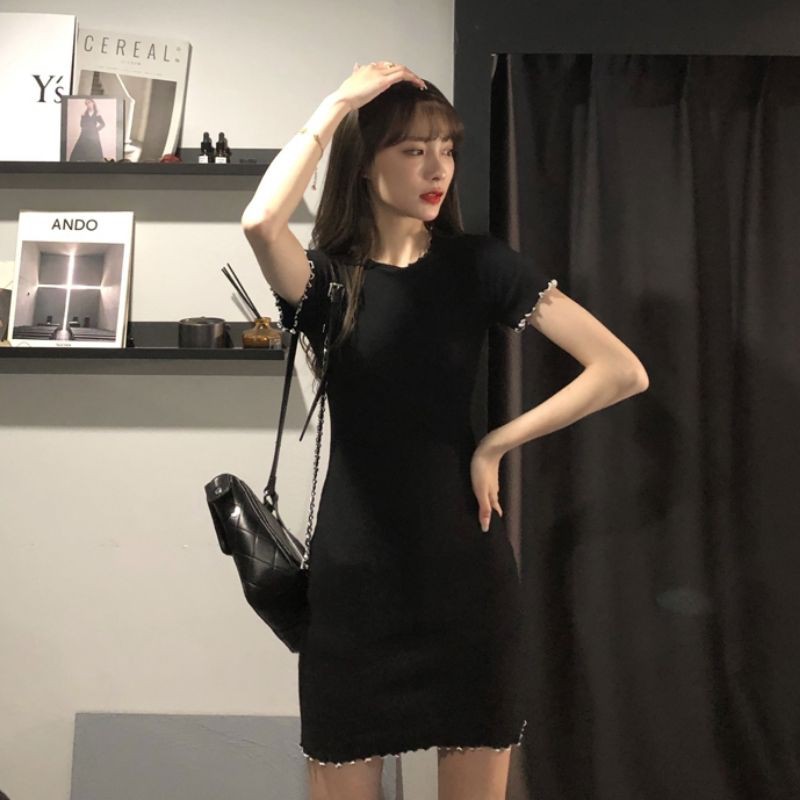 ĐẦM CỔ VIỀN ÔM BODY TAY NGẮN CUỐN VIỀN A4DCV