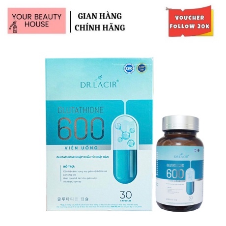 [Dr Lacir] Hộp Viên Uống Đẹp Da Trắng Da Glutathione 600