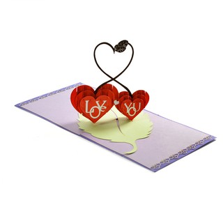 NHIỀU MẪU - Thiệp nổi 3D I Love You, 3D handmade pop-up card, đôi trái tim tình yêu, quà tặng độc đáo