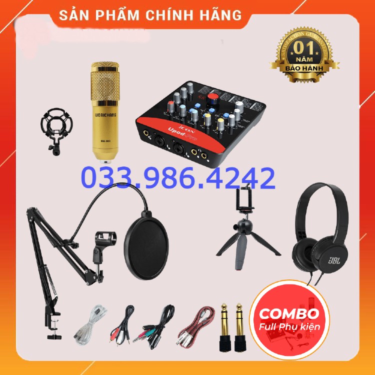 Trọn Bộ Sound Card Icon Upod Pro Kèm Mic BM900 . Chất Âm Sáng , Hát Cực Nhẹ , Dễ Dàng Lắp Đặt . Bảo Hành 12 Tháng