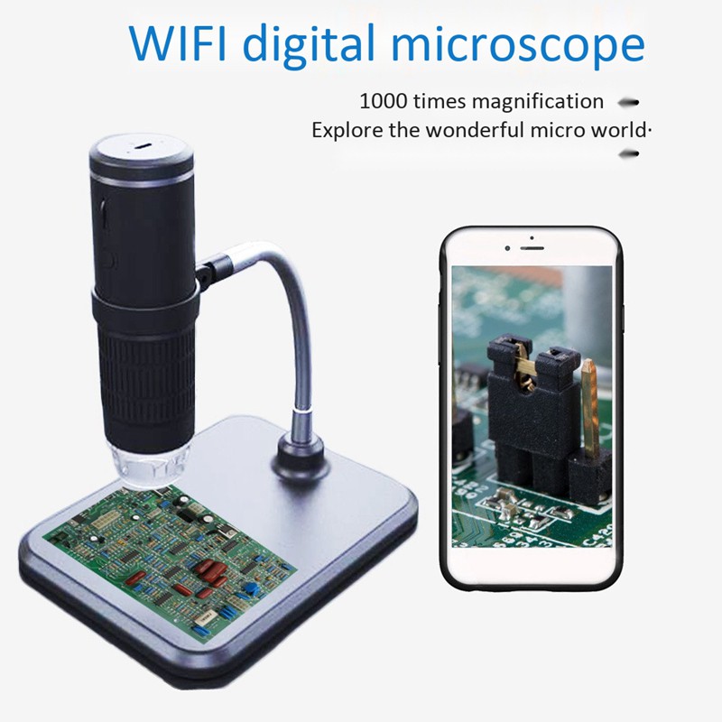 New Stock Digital 1000X Zoom WiFi Microscope with 8 LED Lights for Tablets