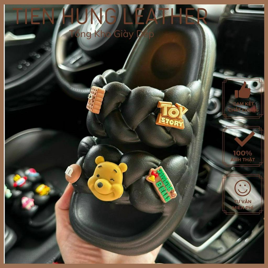 Dép lê nữ Cross quai ngang, dép bánh mỳ nữ kèm sticker thời trang TH5004