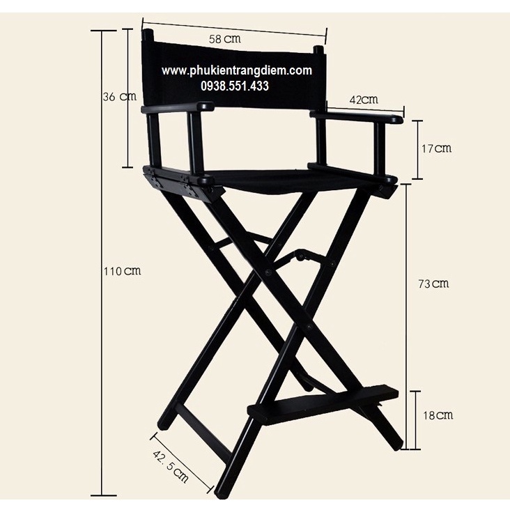Ghế Trang Điểm - Ghế Đạo Diễn Chuyên Nghiệp - Ghế Xếp Gọn - Ghế Ngồi Sự Kiện