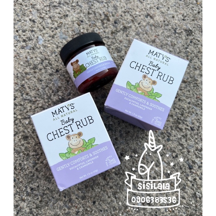 Mẫu mới dầu ấm ngực Maty’s Natural cho bé 3m+