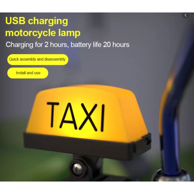 Led Taxi Mào Taxi Gắn Chân Kính Xe Máy Grab Aha Bee Có Video