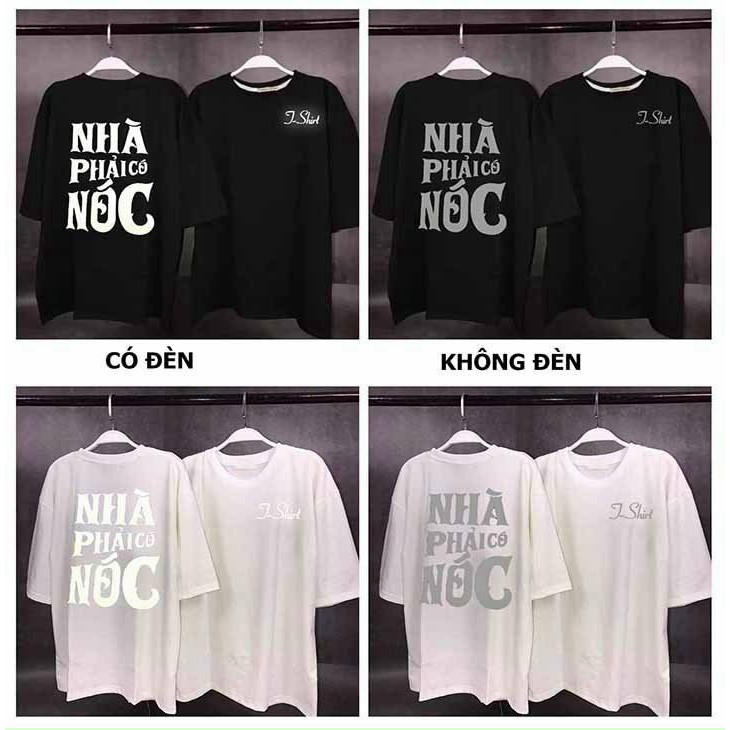 Áo thun nam nữ unisex tay lỡ in phản quang chất thun co giãn 4 chiều (nocnha)