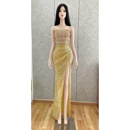 ĐẦM DẠ HỘI CÚP NGỰC KẾT TUA RUA FULL SIZE S/M/L/XL