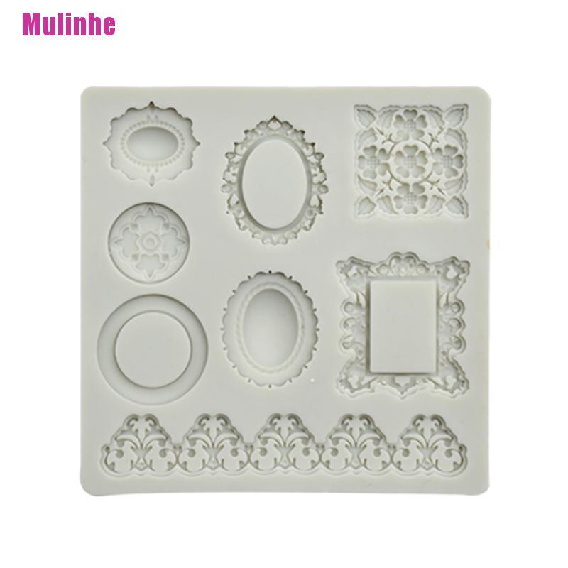 Khuôn Silicone Tạo Hình Khung Gương 3D Làm Bánh Phong Cách Vintage