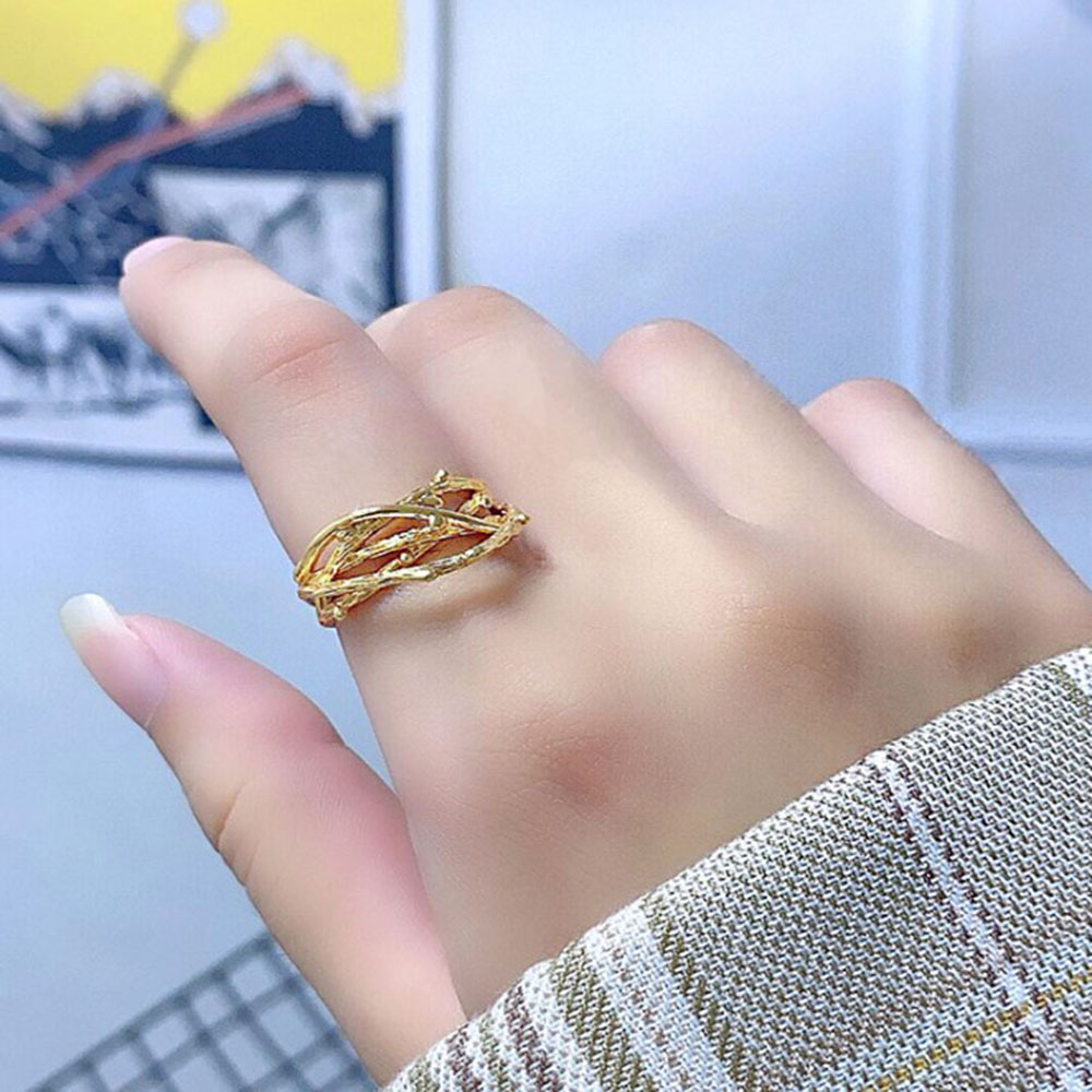 Nhẫn Hình Cây Tre Thiết Kế Đơn Giản Cho Nữ