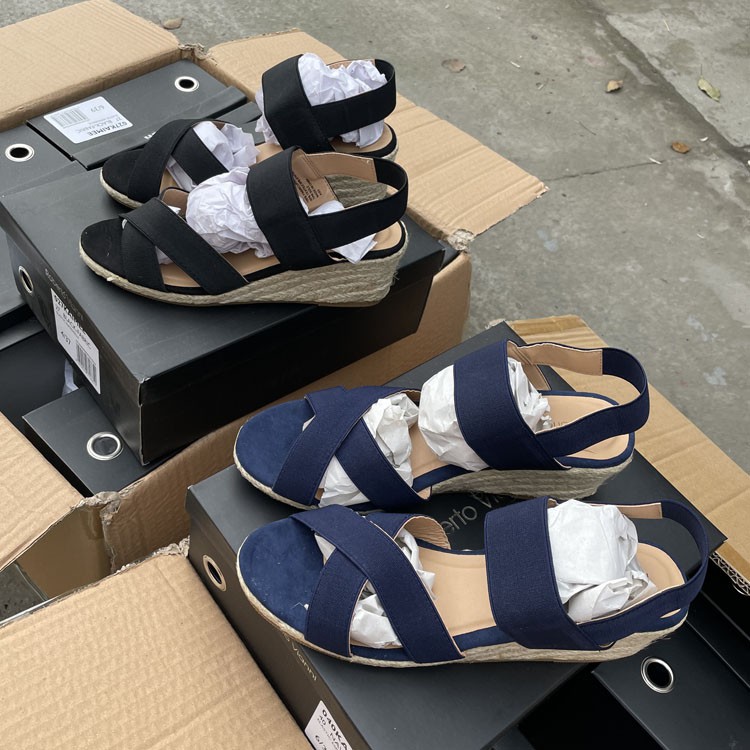 [ORDER & SẴN] giày sandal đế xuồng cói 6cm xuất khẩu mẫu mới 2021