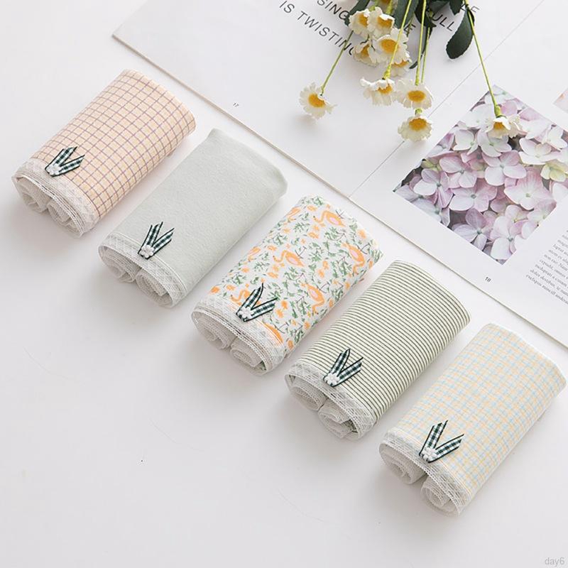 Quần Lót Cotton Phối Ren Đính Nơ Thời Trang Nữ Tính