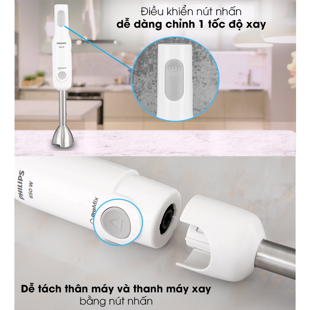 Máy xay cầm tay đa năng thế hệ mới Philips HR2537 và ProMix Philips HR2534 chính hãng bảo hàng 2 năm