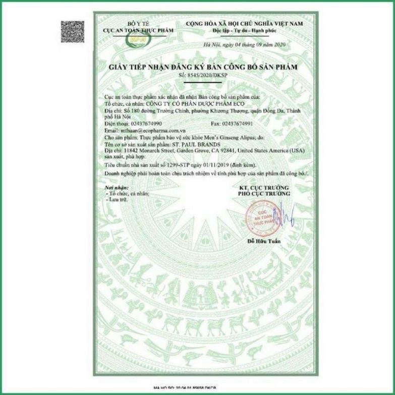 [GIÁ GỐC] Alipas New Ecogreen – Tăng cường sinh lực cho nam giới - 30 viên