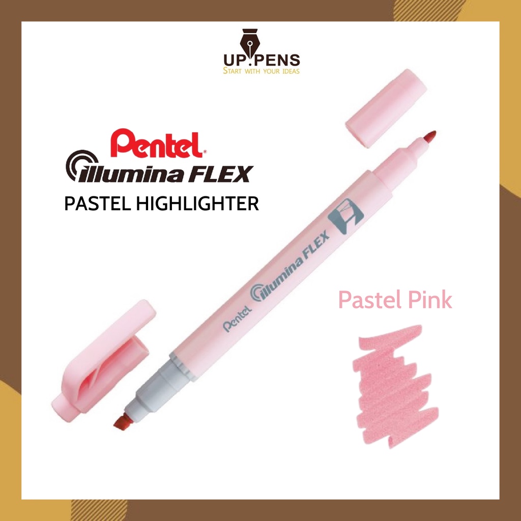 Bút dạ quang Pentel Illumina Flex Twin Tip Highlighter SLW11P - Bold/Five - Màu hồng (Pastel Pink)