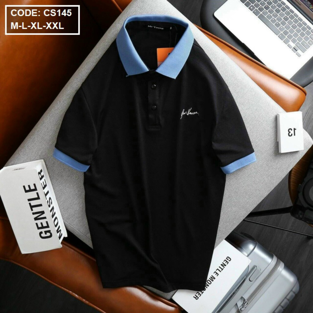 Áo thun polo nam cổ bẻ vải cá sấu 100% Cotton xuất xịn, chuẩn đẹp,co giãn dày đẹp | BigBuy360 - bigbuy360.vn