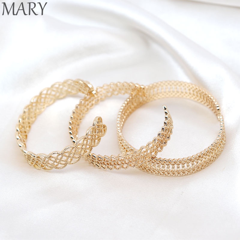 Vòng Tay Mặt Bán Nguyệt Rỗng Bằng Đồng 14K Phong Cách Hoàng Gia diy