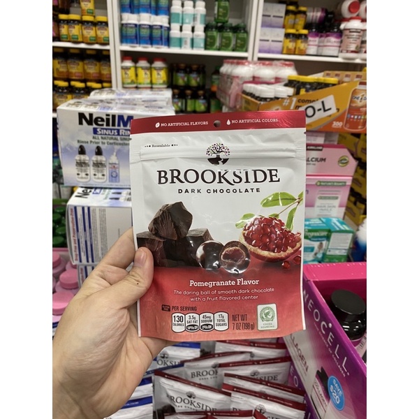 Socola Brookside nhân lựu Pomegranate 198g - socola đắng nhân lựu super ngon