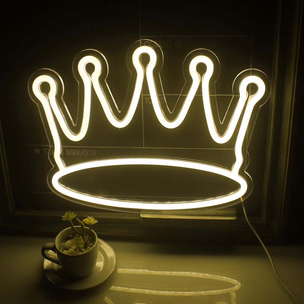 Đèn led Neon trang trí Hình Vương Miện v2| Đèn neon trang trí phòng ngủ, treo tường