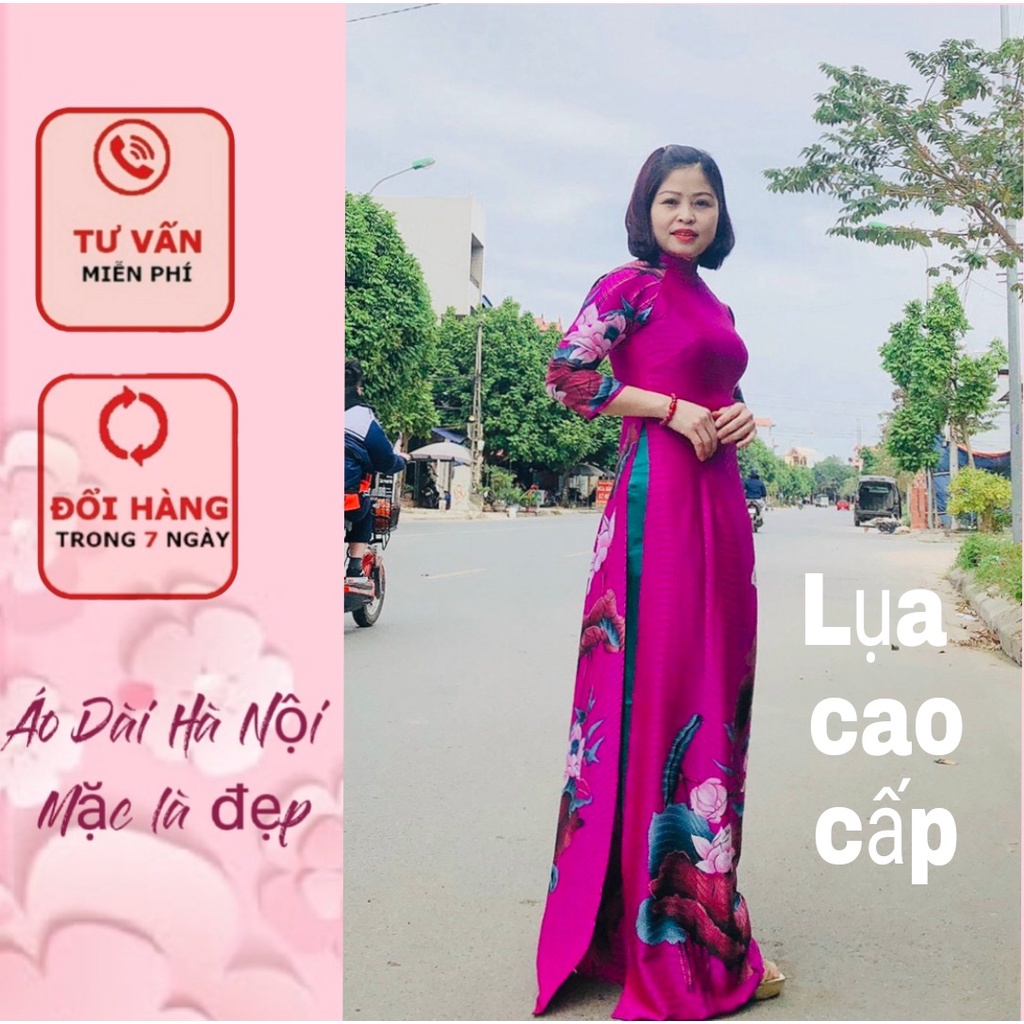 Áo dài in 3D hoa sen - ÁO DÀI HÀ NỘI