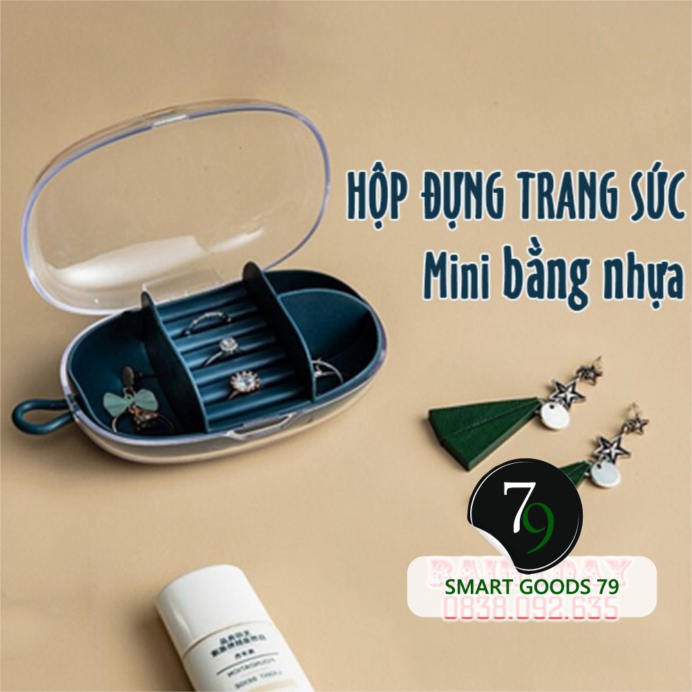 Hộp đựng để đồ phụ kiện trang sức nữ trang mini nhiều ngăn nhỏ dây chuyền nhẫn bông tai