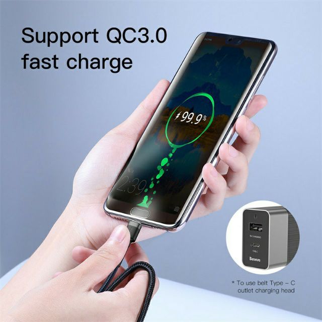 Cáp sạc nhanh &amp; truyền data tốc độ cao Baseus Cafule C to C PD cho Smartphone/ Tablet / Macbook/ Laptop Type C  1M