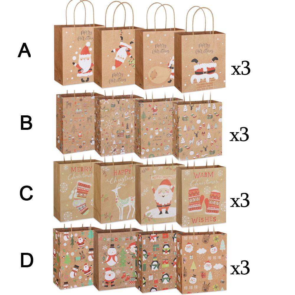 Set 12 Túi Giấy Đựng Quà Giáng Sinh