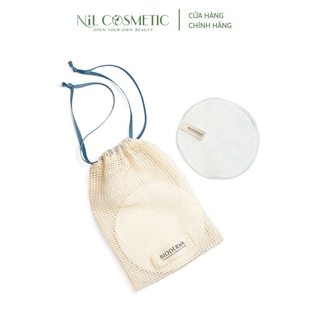 Túi 2 miếng tẩy trang cotton hữu cơ tái sử dụng Bioderma Washable Cotton Pads 2022