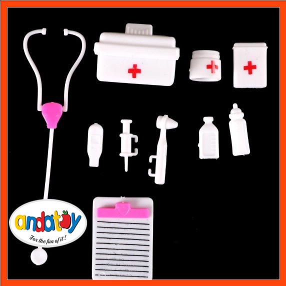 Phụ kiện búp bê bộ đồ chơi bác sĩ cho búp bê barbie ANDATOY AD936