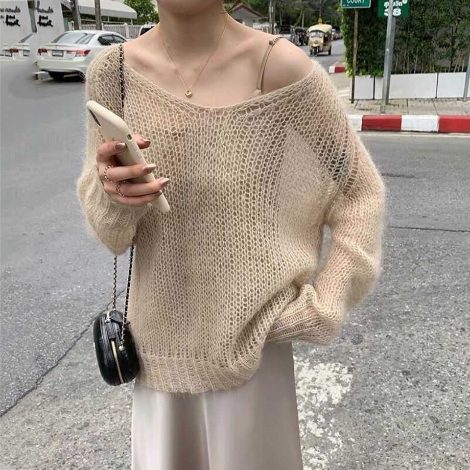 Áo Sweater Mềm Dáng Rộng Thời Trang Mùa Xuân Cho Nữ 2021