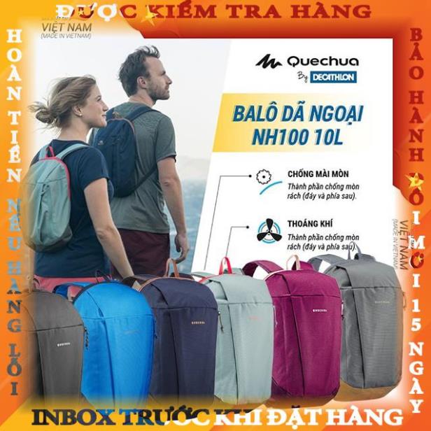 Balo QUECHUA nh100 10 lít tiện dụng cho leo núi, dã ngoại - tím đậm trangoc