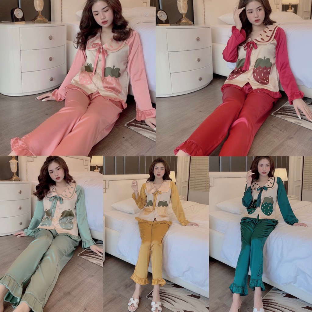Đồ Bộ Pijama - Bộ Mặc Nhà Tay Dài Họa Tiết Sang Chảnh Siêu Mềm Mát | BigBuy360 - bigbuy360.vn