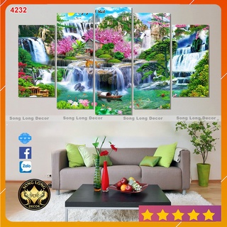 Tranh dán tường 3D sơn thủy hữu tình -4232- Tranh 3d phòng khách - Trang trí nhà cửa