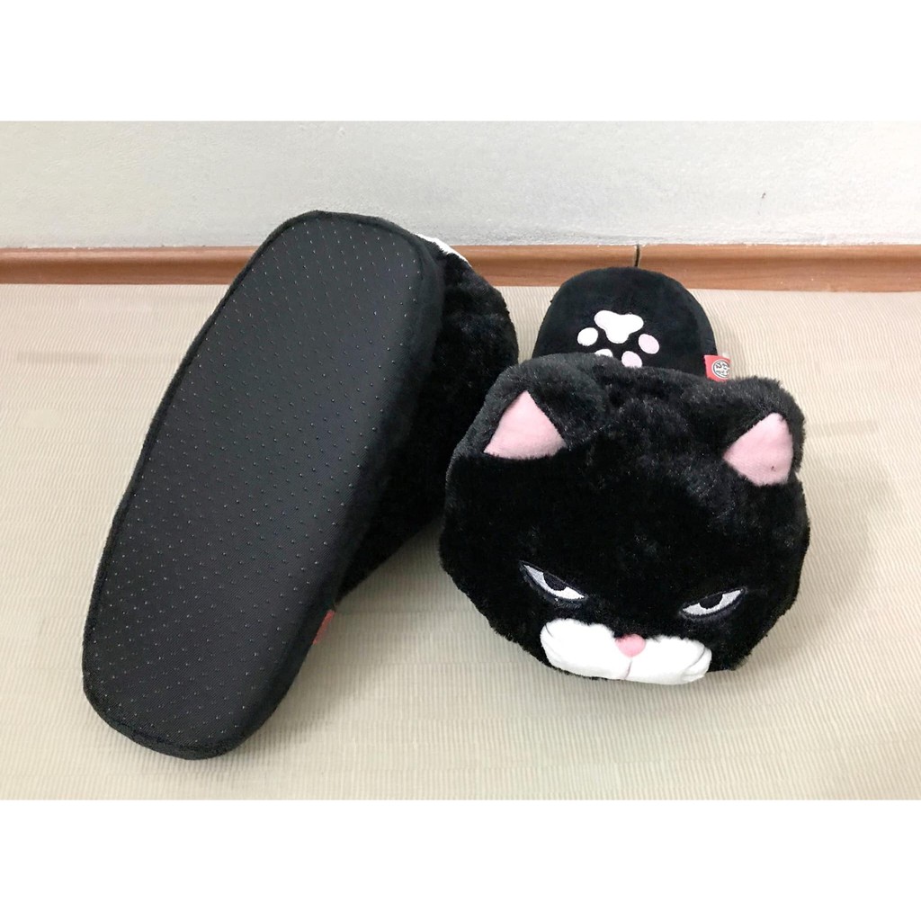 AMUSE - Dép bông đi trong nhà hình Chú mèo đen Kuromame Hige Manjyu