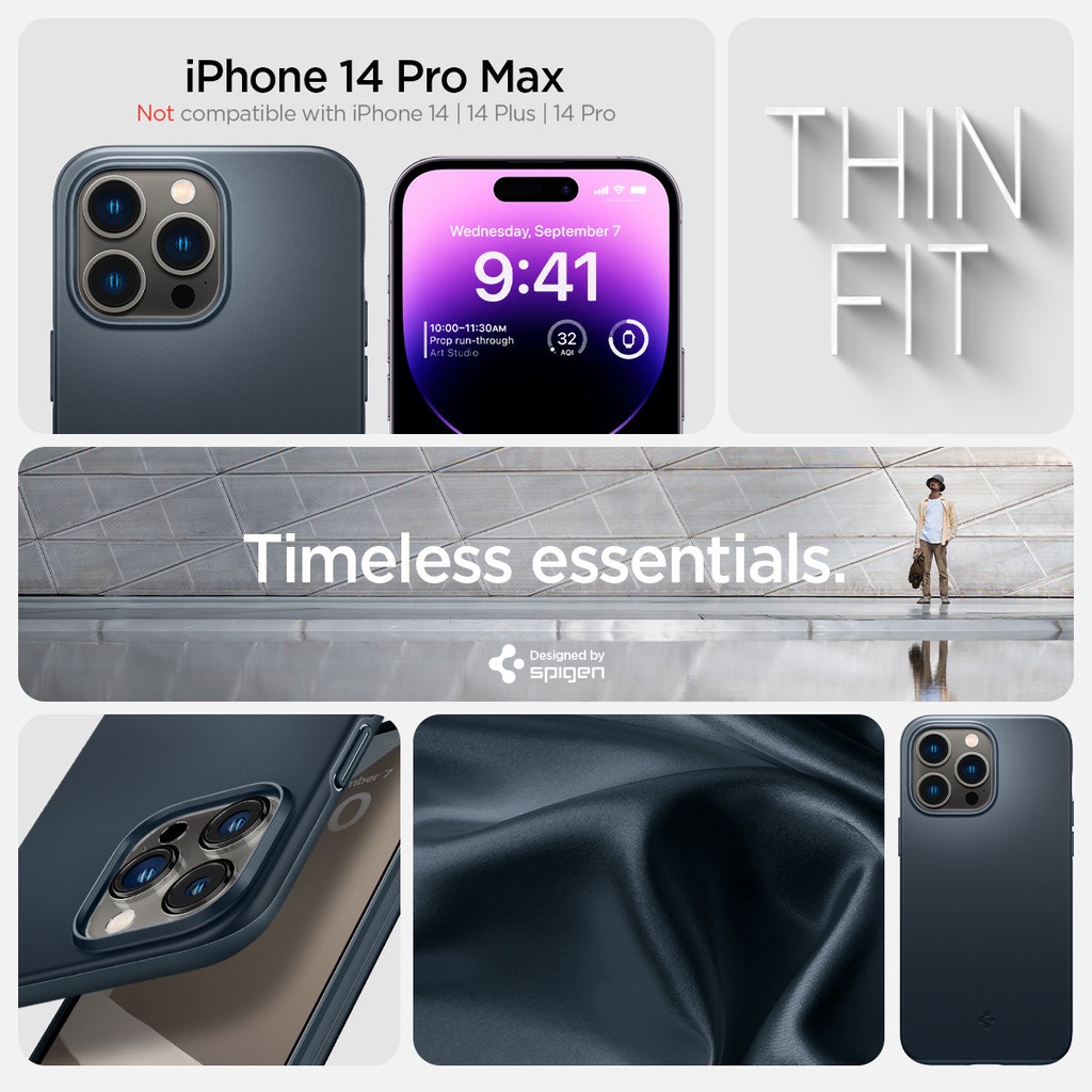 Ốp Lưng dành cho iPhone 14 Pro Max Spigen Thin Fit Case - Hàng Chính Hãng