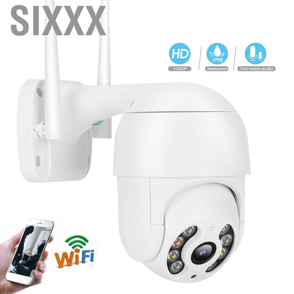 Sixxx 1.5in Mini IP Doom Camera Waterproof 1080P Wireless Wifi Night View 8 Lights 110-240V for icsee