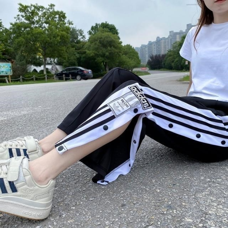Adidas Men's and Women's Retro Button Casual Pants Sports Button Pants Straight Pants | BigBuy360 - bigbuy360.vn