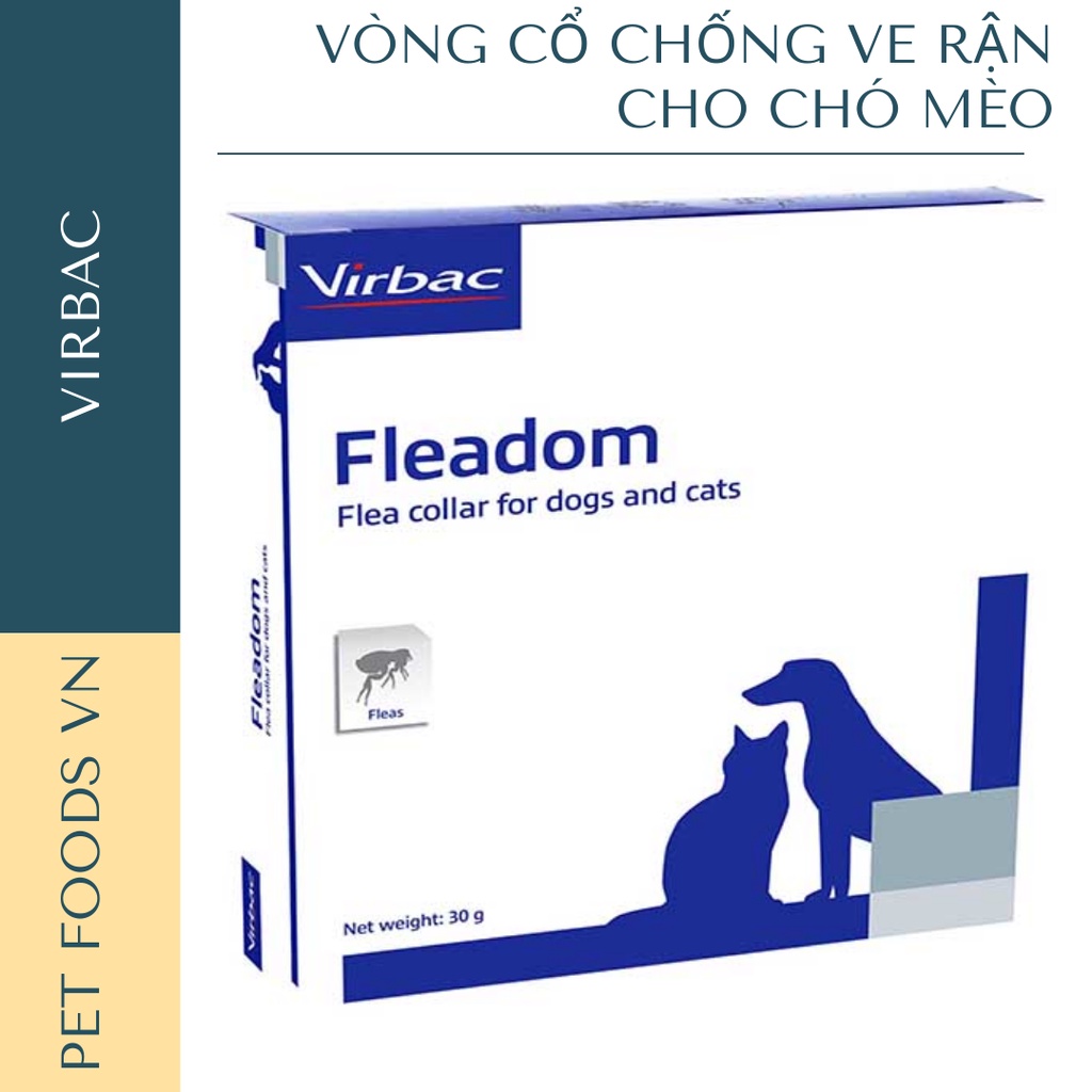 Vòng cổ trị bọ chét cho chó mèo VIRBAC Fleadom