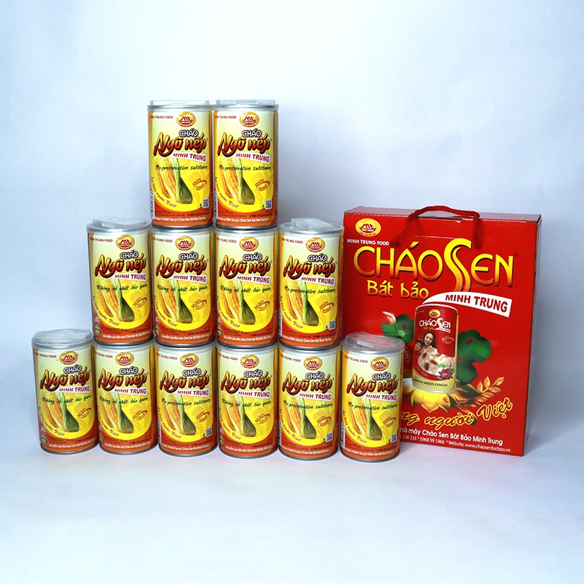 Cháo ăn liền ngô nếp Minh Trung 1 thùng 24 lon - CHAONGONEP 24