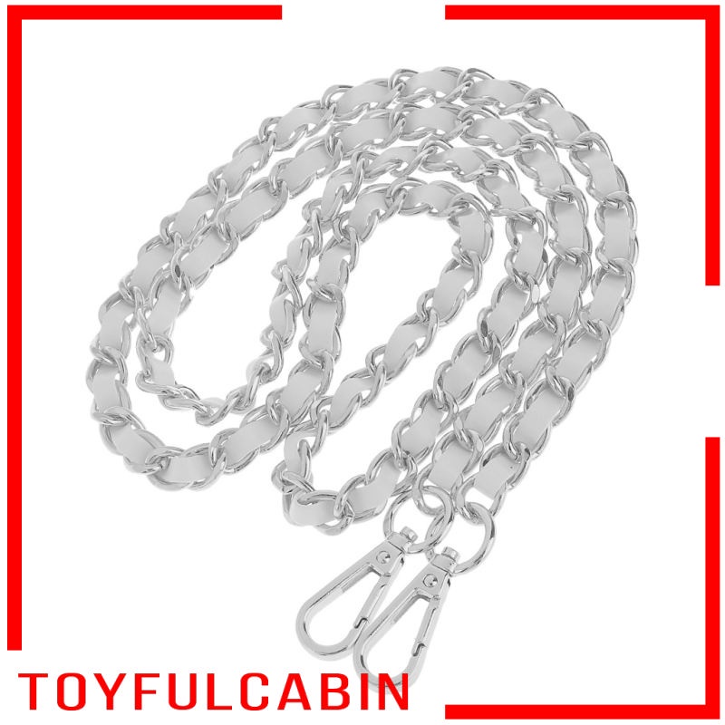 Dây Xích Đeo Túi Xách / Đeo Chéo Bằng Kim Loại + Da 0cm Thay Thế
