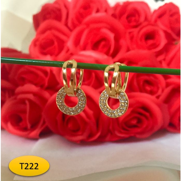 Bông Tai Nữ Dáng Dài Đá Xanh Ngọc T165 Bạc 925 Mạ Vàng Namoo Jewelry