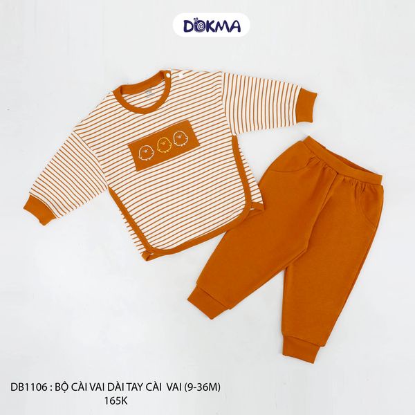 Bộ cài vai dài tay cotton dày Dokma DB1106 (9-36m)
