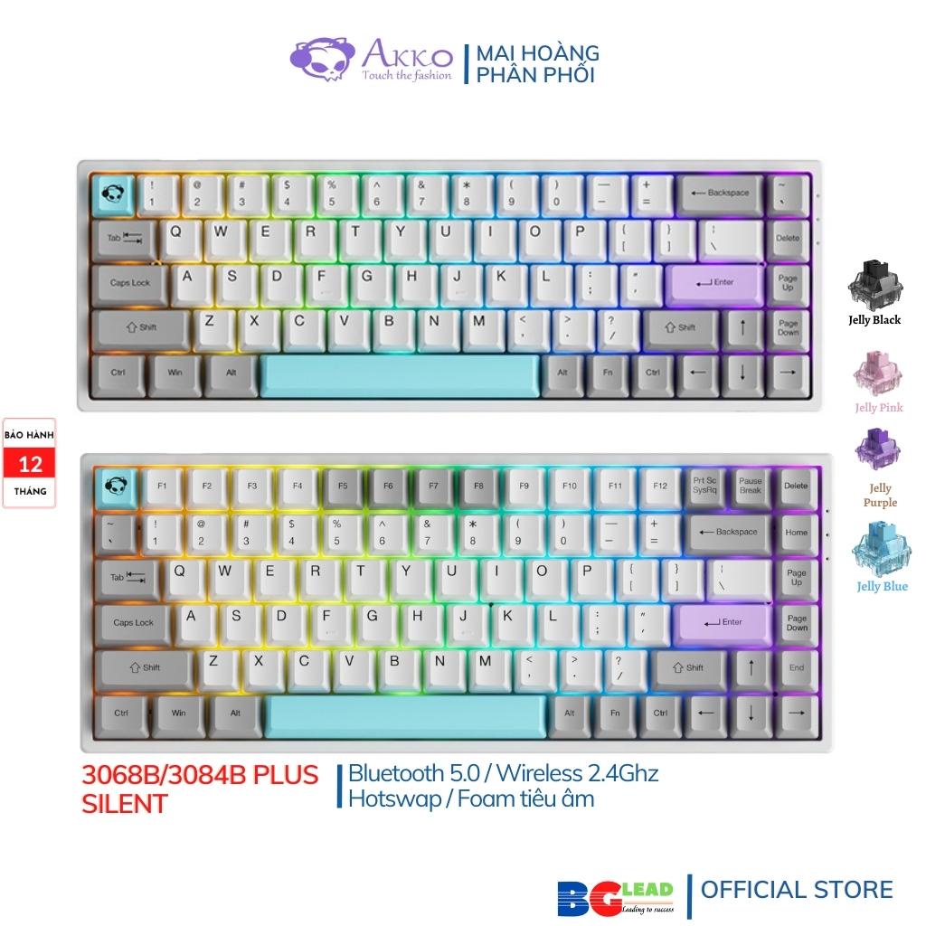 Bàn phím cơ không dây AKKO 3068B / 3084B Plus Multi Modes Silent Bluetooth 5.0 / Hotswap / Wireless 2.4Ghz