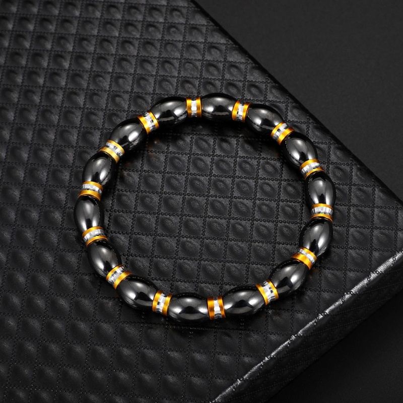 Vòng Tay Đá Hematite Từ Tính Bằng Hợp Kim Chăm Sóc Sức Khỏe