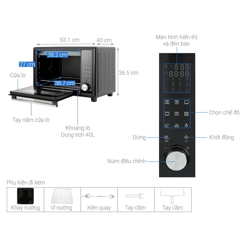 Lò nướng Electrolux EOT40DBD 40 lít