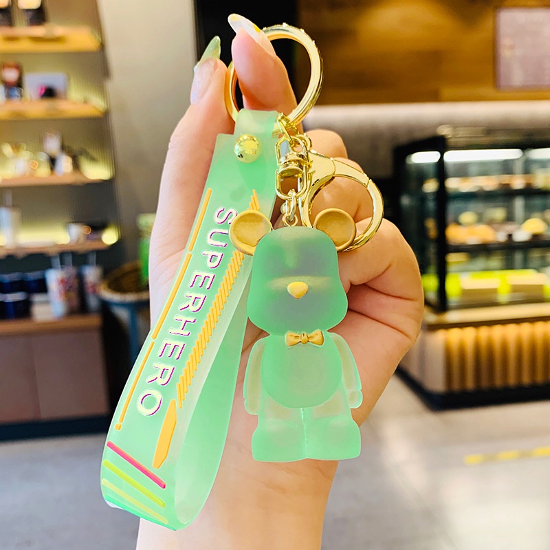 Hoạt Hình Móc Khóa Hình Gấu Bông Đính Pha Lê Xinh Xắn