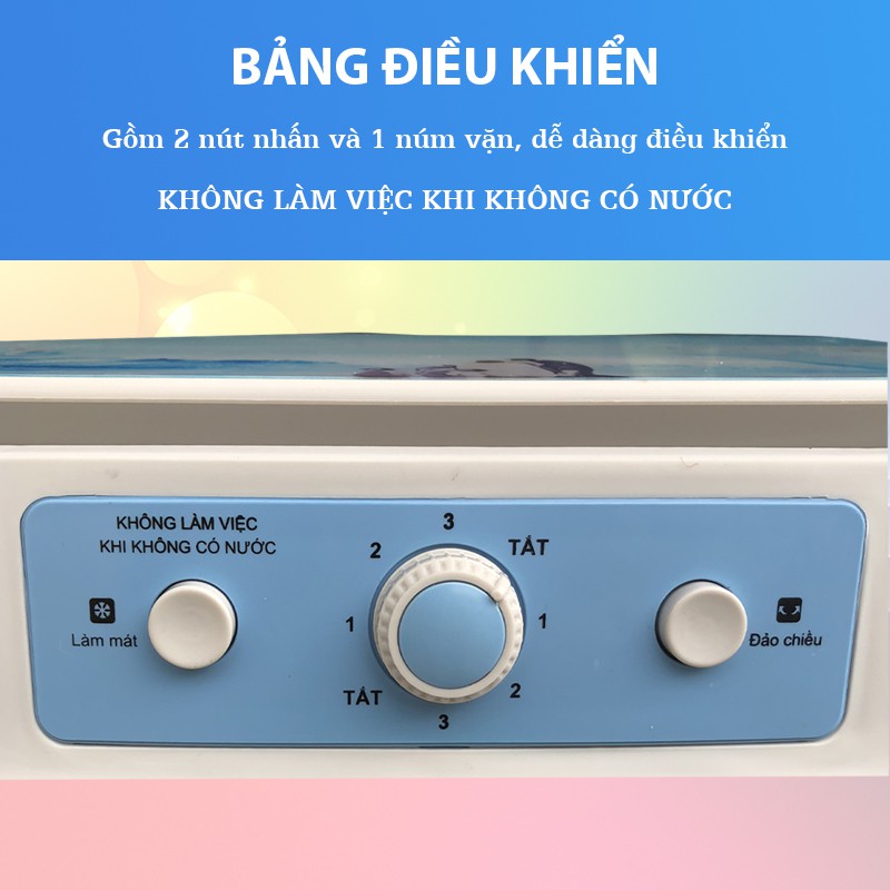 Quạt điều hòa KS-3800C giảm nhiệt siêu tốc 7-15 độ C, công suất 130W, tiết kiệm điện năng, tặng kèm 2 hộp đá khô