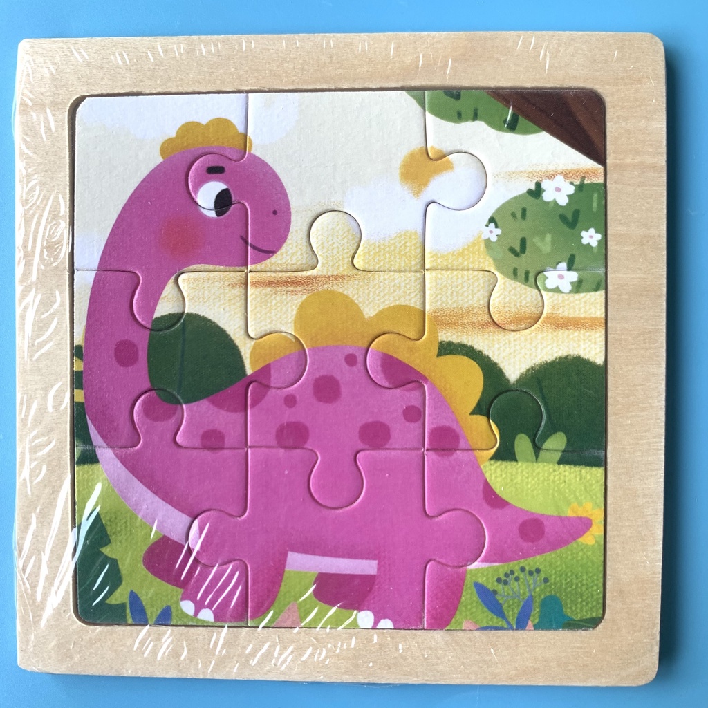 Tranh Ghép Khủng Long Tiền Sử - Đồ Chơi Ghép Hình 9 Mảnh, Đồ Chơi Thông Minh Tranh Ghép 9 Mảnh 11*11cm